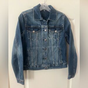 Sherry Cervi Vintage Medium Wash Distressed Classic Denim Jacket Size Medium